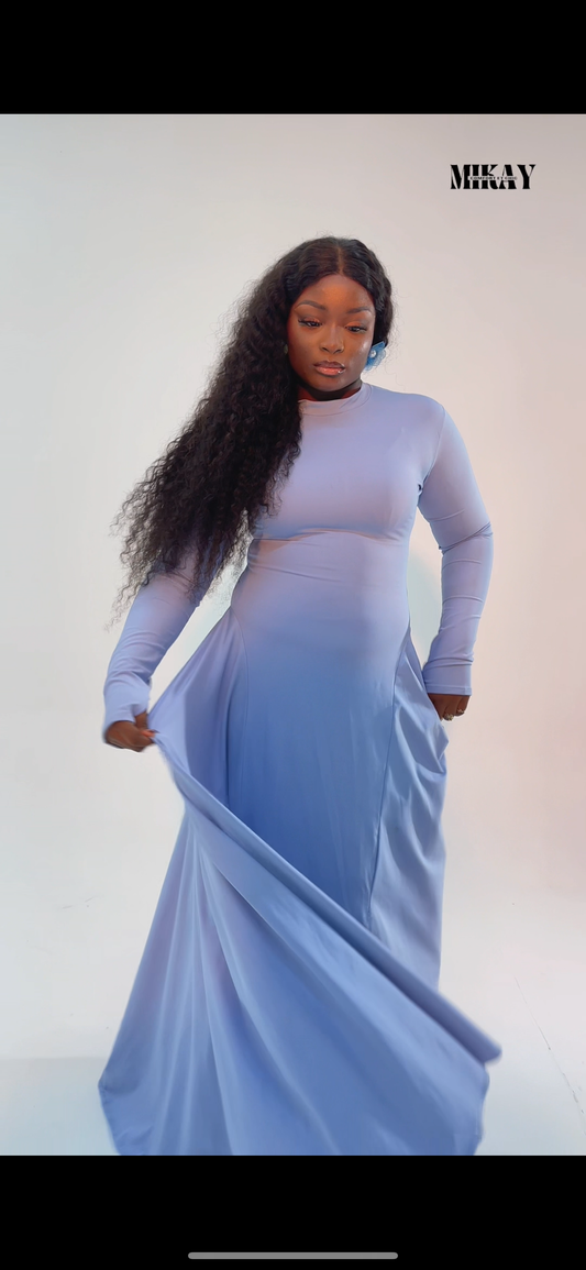 Sky blue bodycon dress